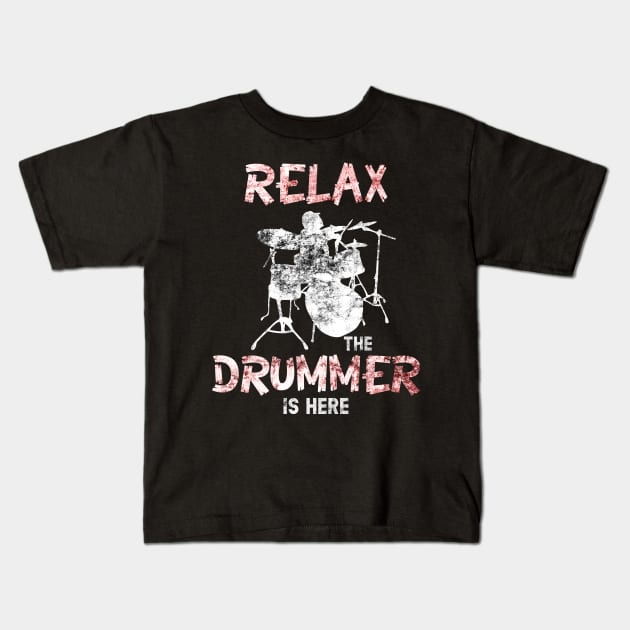 Relax Drummer Kids T-Shirt by Dojaja